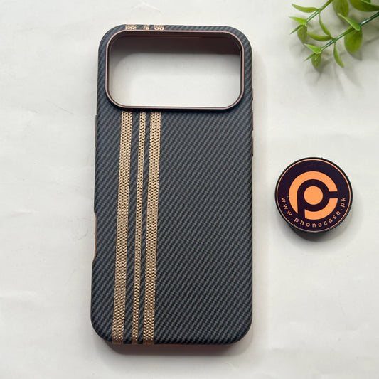 iPhone 17 Pro Max - Graphite Stripe - Premium Aramid Fiber Case with Built-in Camera Bezel