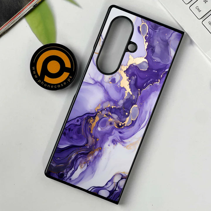 Samsung Galaxy Z Fold 7 - Liquid Marble 2.0 Series - Premium Metal Printed soft Bumper shock Proof Case